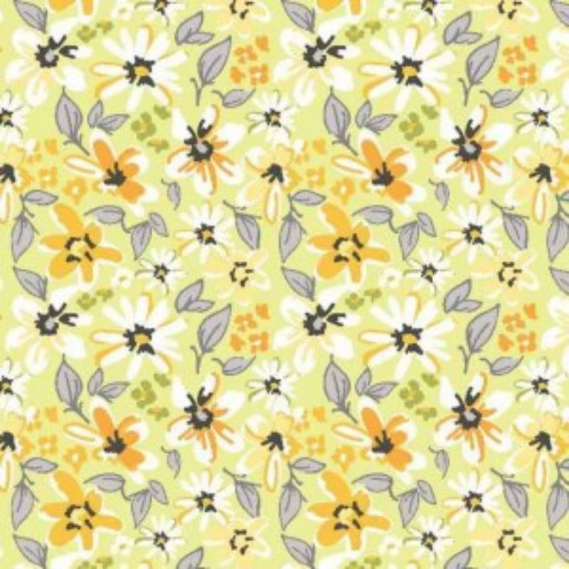 Patch Of Sunshime Cotton Fabric Wilmington  Summer Flowers  By the Yard Flowering Plants