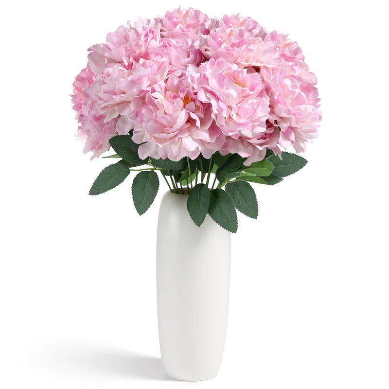 Realistic Peonies Artificial Flowers, 7-Heads Silk Flowers on Flexible Stems ... Peony