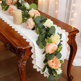 Artificial Eucalyptus Garland with Flower - 4 Rose 4 Peony, 6FT Faux Floral G... Peony