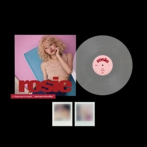 Clear vinyl LP record with rosie label and matching album cover