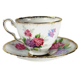 Royal Stafford Carousel Hydrangea Gold Rimmed Bone China Tea Cup & Saucer Hydrangea