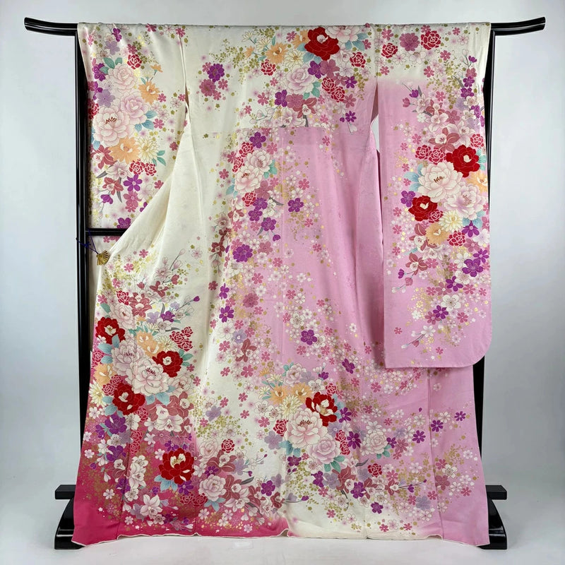 length 172.5cm sleeve length 68cm L sleeve peony flower embroidery foil cream pu Peony