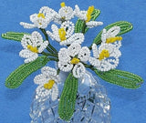 Vintage French Glass Beaded White Buttercups Flower Bouquet Bouquet