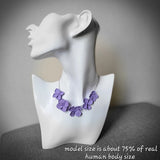 Polymer clay hydrangea flower necklace,Spring flowers,hand made in USA Hydrangea