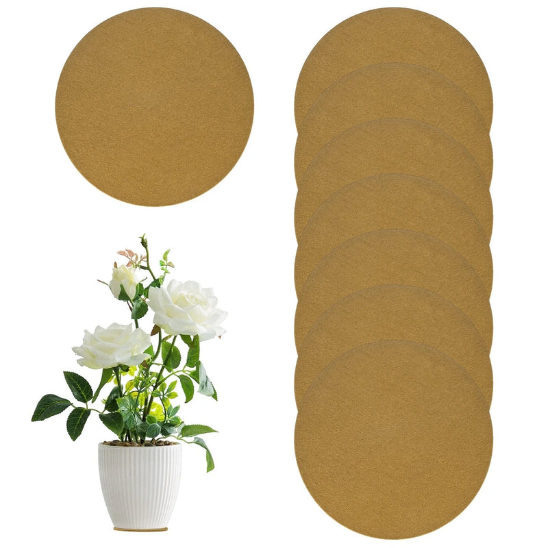 8-Pack Cork Plant Coasters, 3.9 Inch Cork Plant Mats for Garden [Brown] Garden Plants