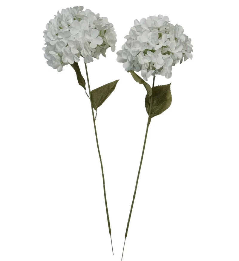 2 pcs Cream Hydrangea 7" Large Bloom 24" Long Stem Silk Flower Home Decor BP2270 Hydrangea
