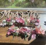 6 Wedding Table Bouquets Budget Handmade Beautiful Faux Flowers Cream/White Pink Bouquet