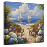 Hydrangea Canvas Wall Art Beach Hydrangea Book Picture Prints Coastal Flower ... Hydrangea