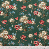 Vintage Cranston Screen Print Florals on Green Cotton Fabric by the HALF YARD Flowering Plants