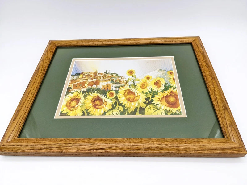Vintage Framed Print Sunflower Field T Cozic | Print Framed Sunflower City Scene Sunflower