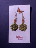 Handmade Solid Brass Sunflower Boho Earrings        (ER2) Sunflower