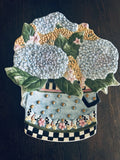 Adorable Sculpted Hydrangea Design Tray/Wall Hanging Hydrangea