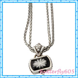 Brighton Water Lily Black Flower Pendant Necklace Lily