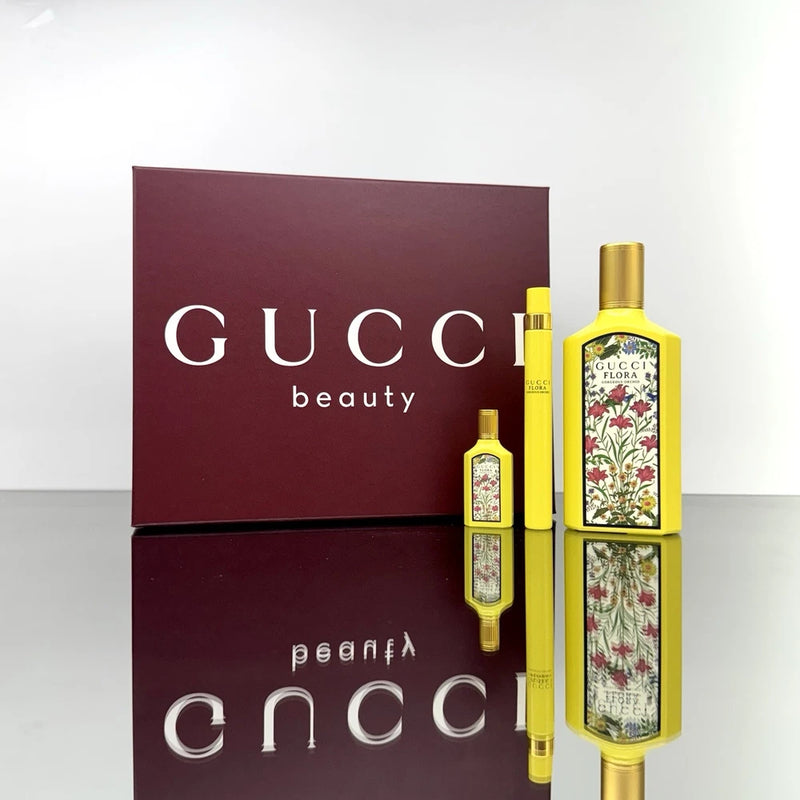 Gucci Flora Gorgeous ORCHID 3pc GiftSet MINI+0.33OZ EDP SPR+3.3OZ EDP SPR (NEW) EDP