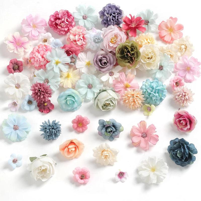 Faux Flower Heads Mini Charming Color Artificial Flower Heads Fake Peony Dais... Peony