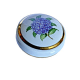 AntiquePorcelain Trinket Box Italy Bidasoa Espana Hand Painted Purple Hydrangea Hydrangea