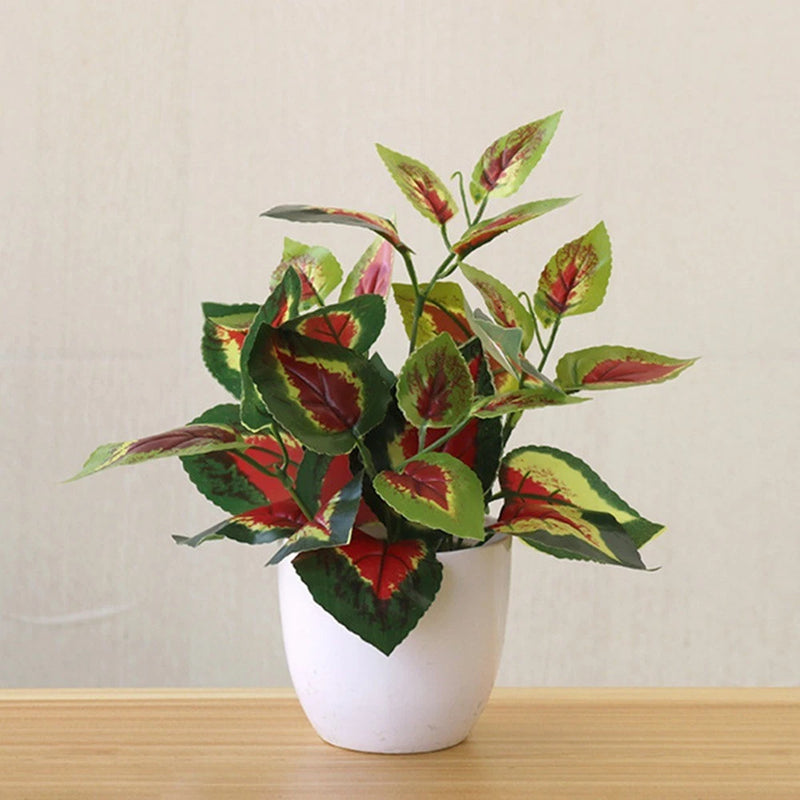 Artificial Plants Bonsai Flower Flower Potted Ornament Foliage Plant Plastic Green Plant