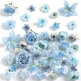 Fake Flower Heads for Crafts - Blue Silk Artificial Roses, Peonies, Daisies &... Peony