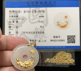 Jade Peace Gold Peony Flower Necklace with certificate Peony