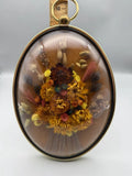 Vtg Cideart Belgium Domed Glass Encased Dried Floral Arrangement Wall Hanging 9Ó Dried Flower