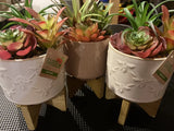 3X Artificial Plants Fake in Pots Mini Faux Grass Home Office Decor US Green Plant