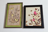 2 Vintage HENRIETTA BROWNIE STRONG Flowers BUTTERFLIES frame YORKTOWN HEIGHTS NY Dried Flower