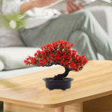 Artificial Bonsai Tree Small Fake Plant Decor for Garden Bookshelf Bedroom Green Plant