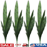 Artificial Snake Plant Lifelike Green Home Decor Durable Faux Plant Pack of 4 US Green Plant