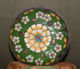 3.9'' Old Dynasty Partitionne Enamel Pure Bronze Peony Flower Red Boxes Peony
