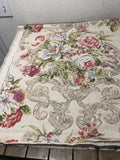 P. Kaufman Floral Upholstery Cotton Fabric Beige Pink Blue Green 58x3.5Yds New Flowering Plants