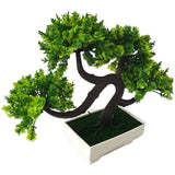 Realistic Fake Bonsai Tree Plastic 20cm Tall for Desk Shelf Tabletop Home Decor Green Plant