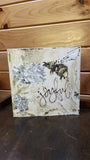 Bee and Hydrangea Wall hanging plaque sign flowers bee joyful wood Hydrangea