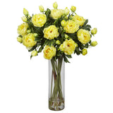 Giant Peony Silk Flower Arrangement w/ Cylinder Vase 3 Peony