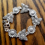 Handmade Sunflower Bracelet Butterfly Bracelet Womens Charm Bracelet Sunflowers Sunflower