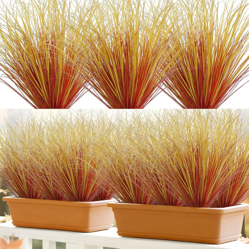 24 Bundles Artificial Fall Plants Outdoor Fake Shrubs Autumn Wheat Grass 20 Inch Green Plant