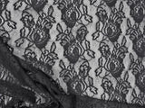 Stretch Lace Apparel Fabric Sheer Black Floral GG103 Flowering Plants