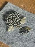 Vintage Hydrangea Brooch Rhinestone Chain Dangle Unused Jewelry Hydrangea