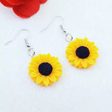 sunflower dangle Hook earrings Sunflower