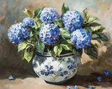 Ceramic pot with hydrangeas oil painting 8x10 Print Hydrangea