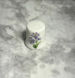 Vintage Lily Flower Thimble Porcelain  Purple Collectible Floral A52 Lily