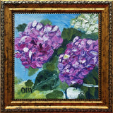 Original  Painting Hydrangea painting Flower wall art Floral framed painting Hydrangea