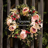 Floroom Floral Wreath, Artificial Peony Wreath, 15-16 Front D Kitchen Hydrangea