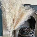 5Pcs Faux Pampas Grass - Artificial Flower Bouquet Fluffy Stems Room Decoration Pampas Grass