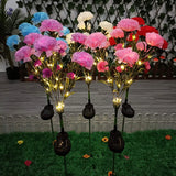 Solar Carnation Flower Lamp LED Simulation Festive Lantern Outdoor Yard Light Carnation