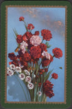 Playing Cards Single Card Old Vintage  CARNATION FLOWERS Bee BUTTERFLY Picture A Carnation