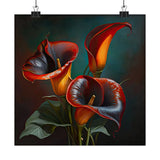 Red Calla Lilies Flower Art Print, Red Flower Painting, Flower DŽcor 10 Lily
