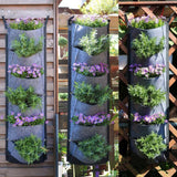1-Hanging Planting Bags With 6 Pockets Vertical Gardening Flower Pots RRSZ Garden Plants