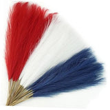 pcs 4th of July Decorations Faux Pampas Grass, 21.6in Red 30 Red & White & Blue Pampas Grass