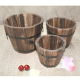 1pc Vintage Wooden Bucket Planter Plants Garden Outdoor Indoor Decor Creative Garden Plants