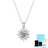 1 Ct Round Cut D/VVS1 Moissainte 925 Sterling Silver Sunflower Pendant Necklace Sunflower
